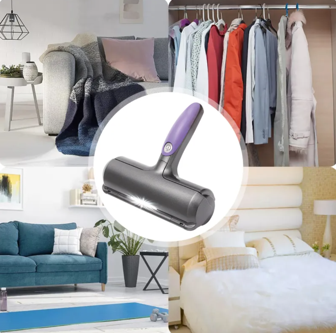 Reusable Pet Hair Removal Roller - Washable Lint & Fur Remover for Furniture, Clothes & Car