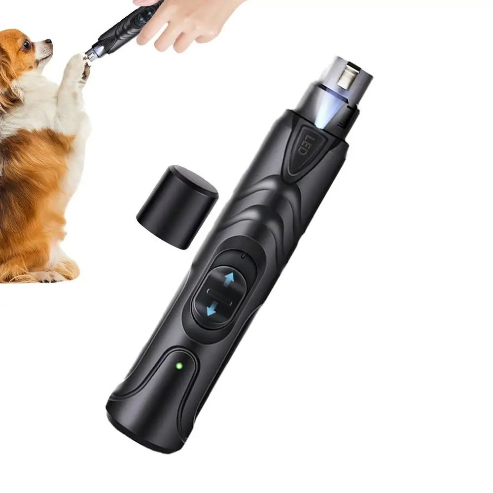 Vet-Recommended Rechargeable Dog Nail Grinder with LED light. Quiet, Safe & Stress-Free Nail Trimming
