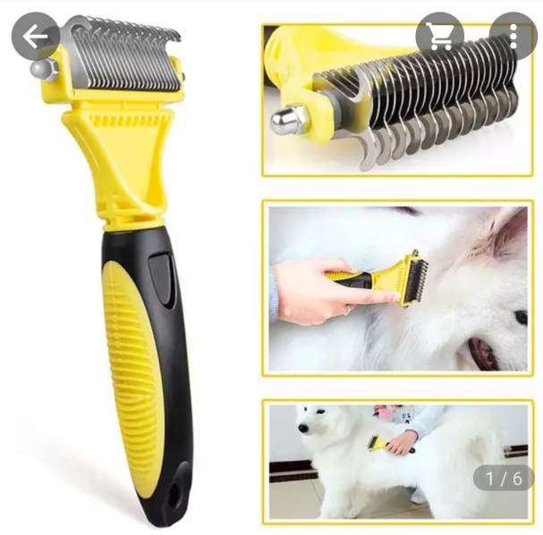 Premium Stainless Steel Double-Sided Dematting Brush - Gentle Shedding & Matting Solution For Dogs & Cats ($32.99)