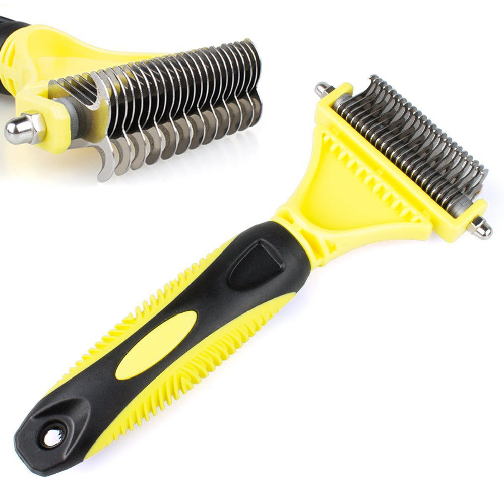 Premium Stainless Steel Double-Sided Dematting Brush - Gentle Shedding & Matting Solution For Dogs & Cats ($32.99)