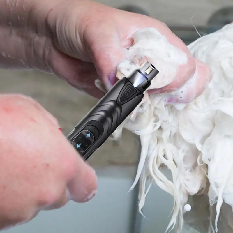 Vet-Recommended Rechargeable Dog Nail Grinder with LED light. Quiet, Safe & Stress-Free Nail Trimming