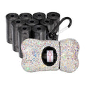 Luxury Rhinestone Poop Bag Leash Dispenser Includes 10 Rolls premium waste bags - Stylish & Leak-Proof